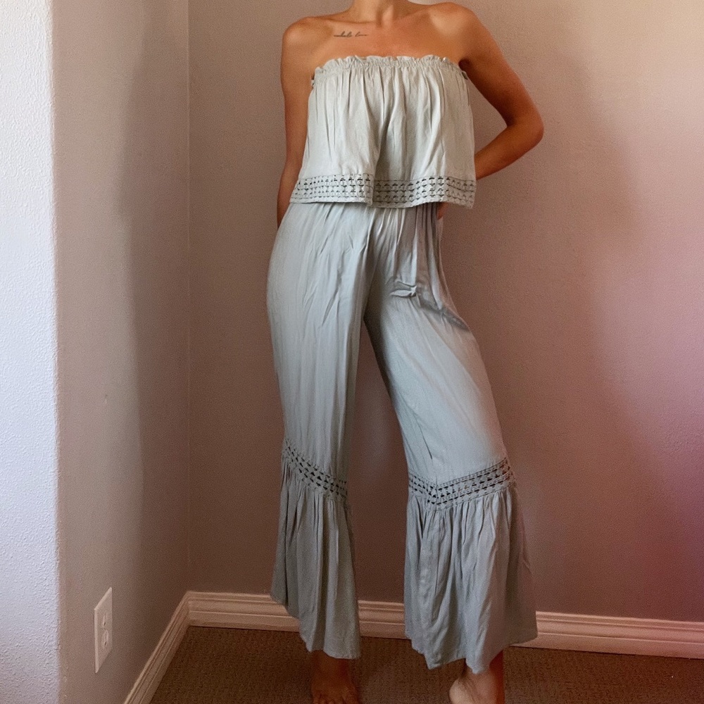 Boho casual wide leg romper